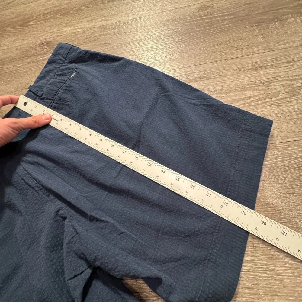 Polo Ralph Lauren Shorts Mens 38 Blue Seersucker Cotton Preppy Flat Front Pocket